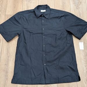 $565 Mens DRIES VAN NOTEN "Cassidye" SS Button Up Shirt Navy Large